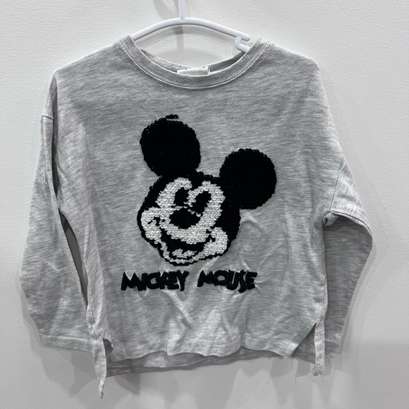 Zara Other - Velvet Sequin Mickey Mouse Zara Kids Shirt
